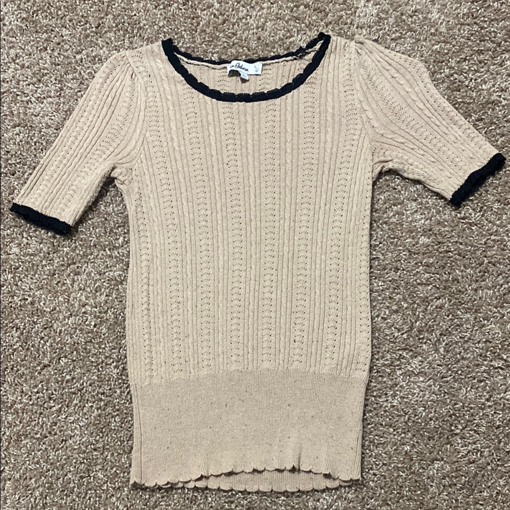 Beige and Black Women's Sweater